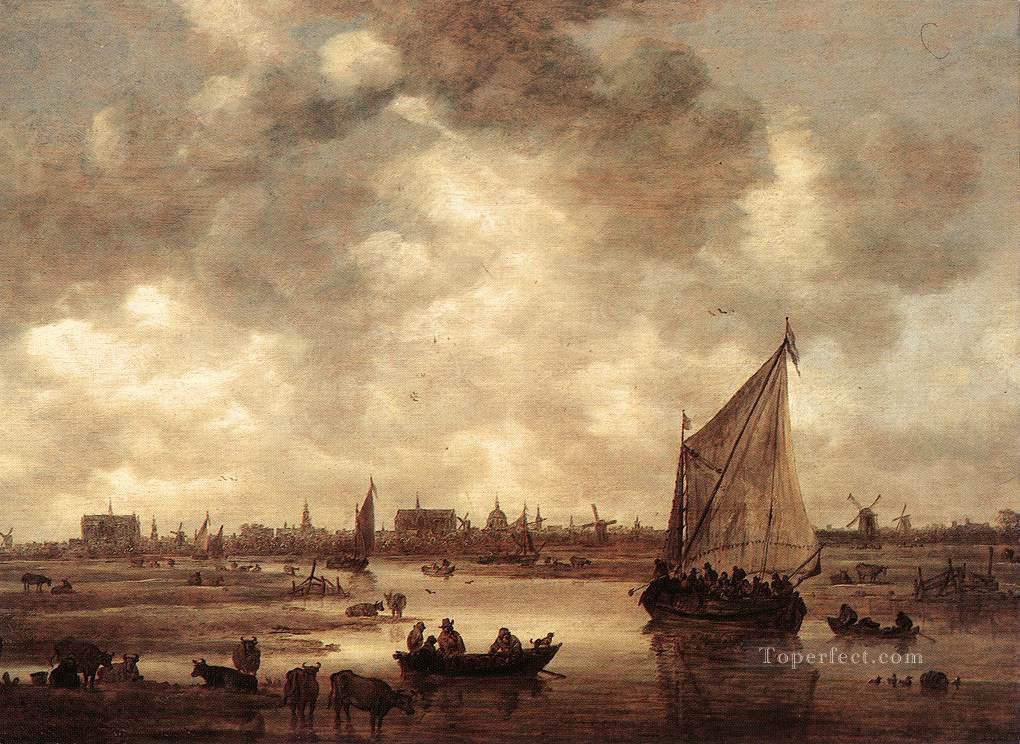 View of Leiden 1650 Jan van Goyen Oil Paintings